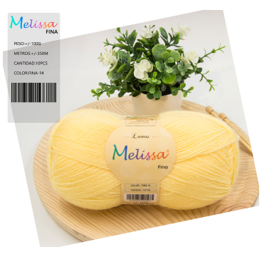 Lana Fina acrílico Amarillo -14