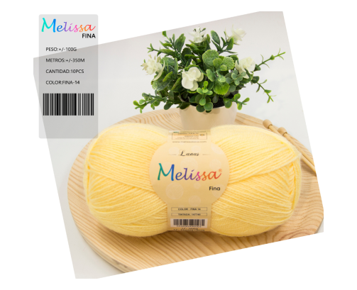Lana Fina acrílico Amarillo -14