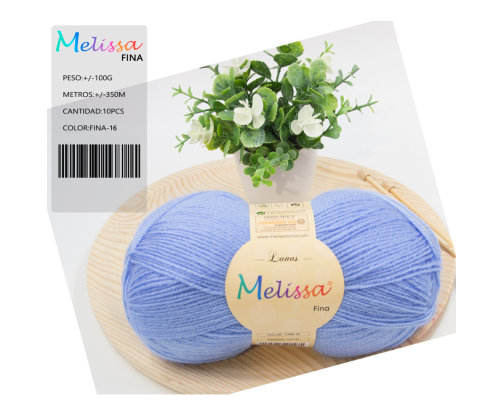 Lana Fina acrílico Azul -16