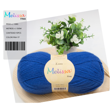 Lana Fina acrílico Azul -17