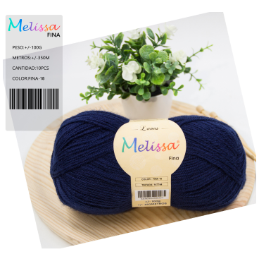 Lana Fina acrílico Aaul Oscuro -18