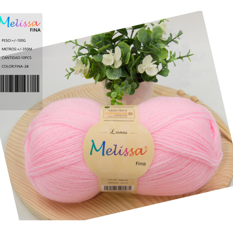 Lana Fina acrílico Rosa -24