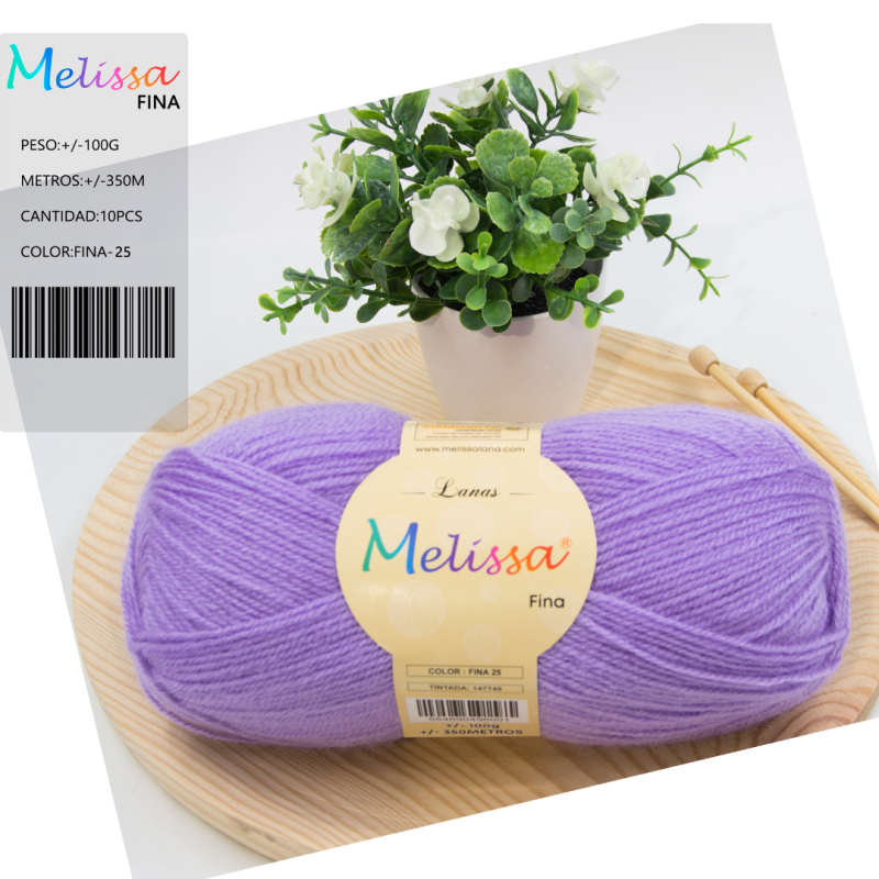 Lana Fina acrílico Violeta -25