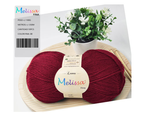 Lana acrílico Fina Granate -30