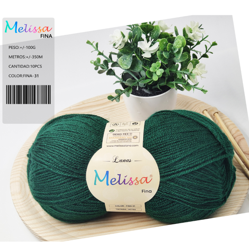 Lana acrílico Fina Verde Bosque 31
