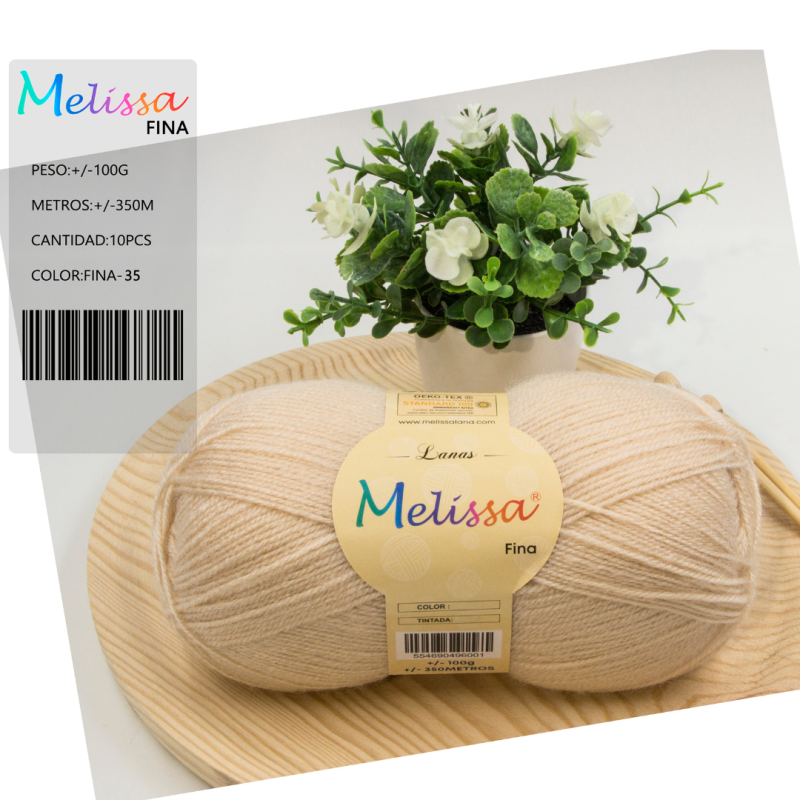 Lana acrílico Fina Beige 35