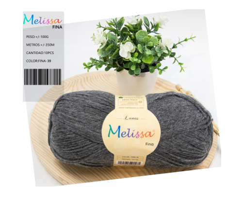 Lana acrílico Fina Gris-39