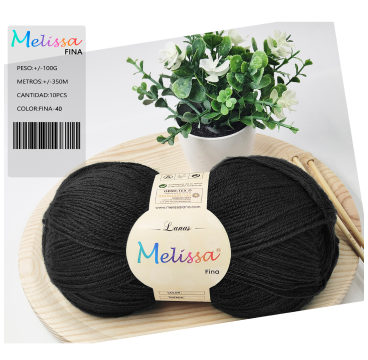 Lana acrílico Fina Negro-40