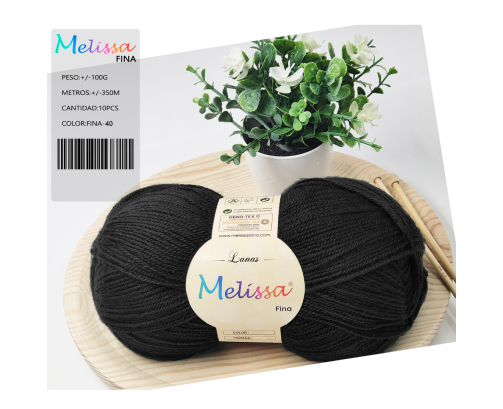 Lana acrílico Fina Negro-40