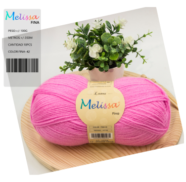 Lana acrílico Fina Rosa Chicle- 42