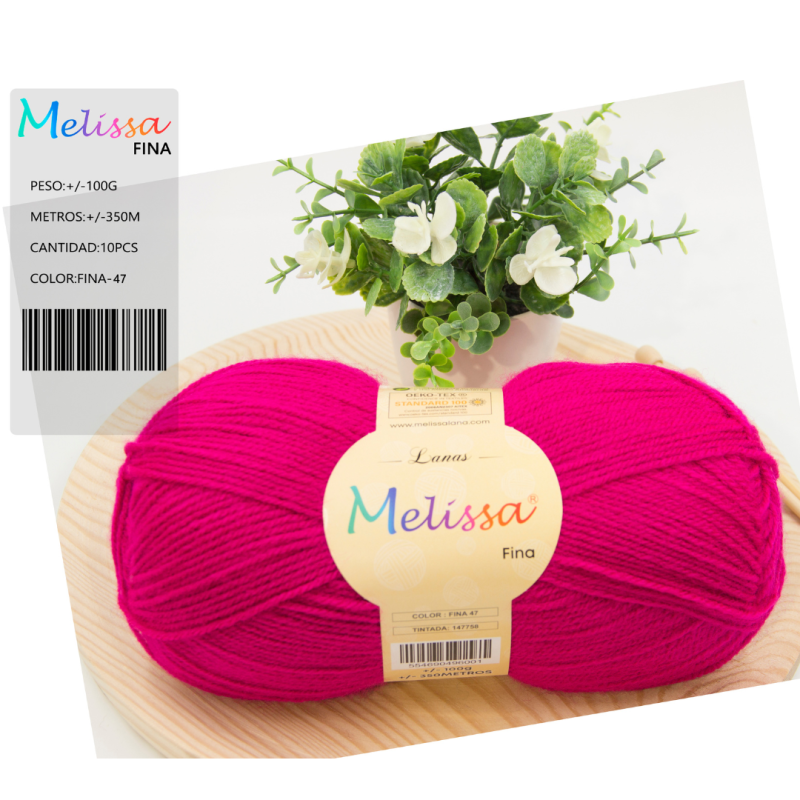 Lana Fina acrílico Fuchsia 47