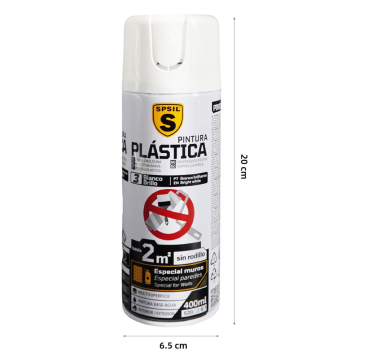Pintura spray plastica Blanco brillo-PE025-3