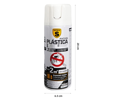 Pintura spray plastica Blanco brillo-PE025-3