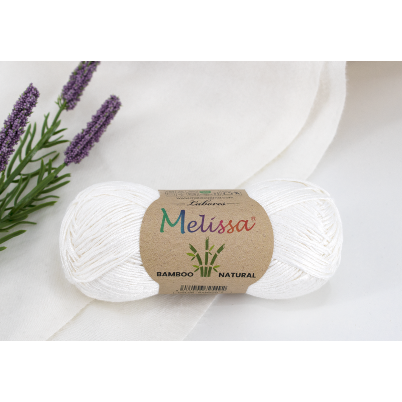 Lana Bamboo Bambú 100% natural  BLANCO-1