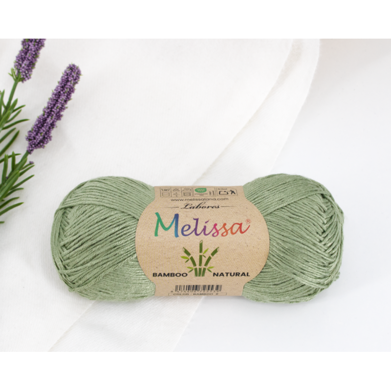 Lana Bamboo Bambú 100% natural VERDE -5