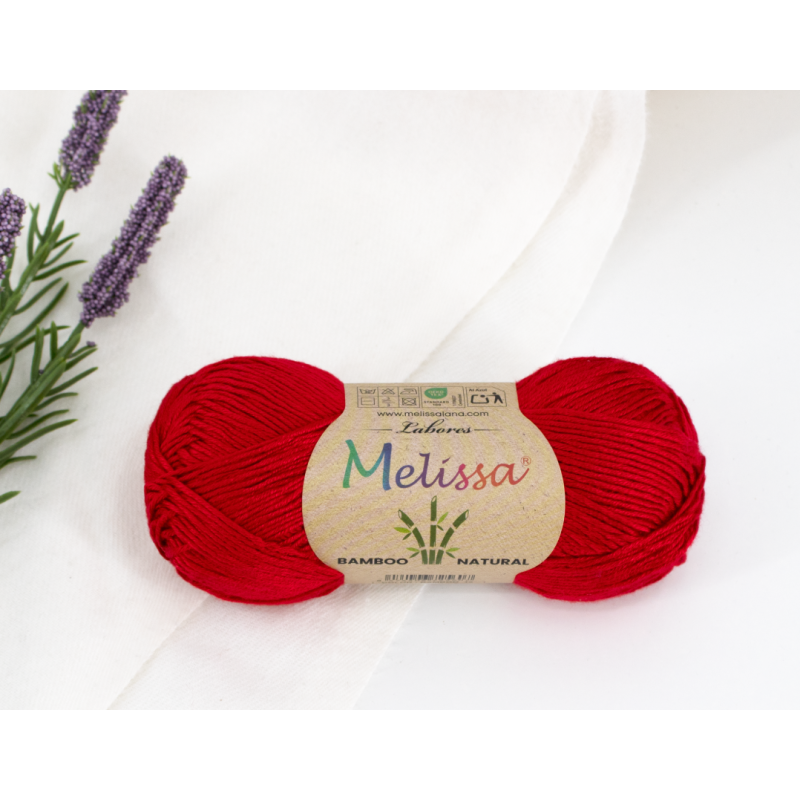 Lana Bamboo Bambú 100% natural Rojo -12