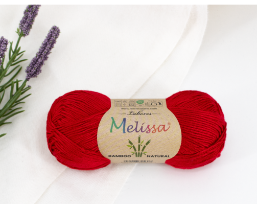 Lana Bamboo Bambú 100% natural Rojo -12
