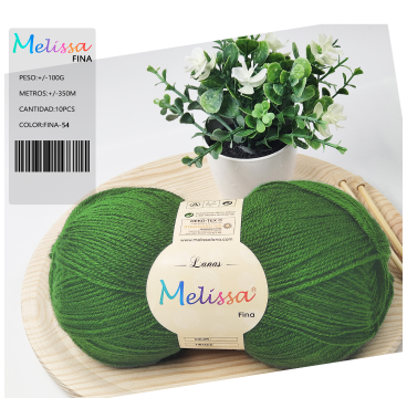 Lana Fina acrílico Verde Navidad 54