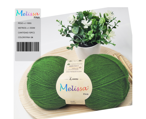 Lana Fina acrílico Verde Navidad 54