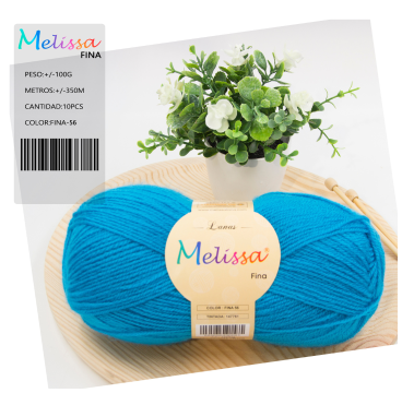 Lana Fina acrílico Azul Intenso 56