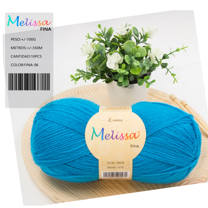 Lana Fina acrílico  Azul Intenso 56