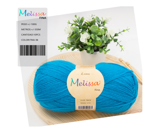Lana Fina acrílico Azul Intenso 56