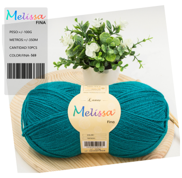 Lana Fina acrílico Turquesa 569