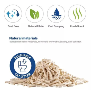 Arena Aglomerante para Gatos Arena de Tofu para Gatos sin Polvo, 6L