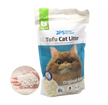 Arena Aglomerante para Gatos Arena de Tofu para Gatos sin Polvo, 6L