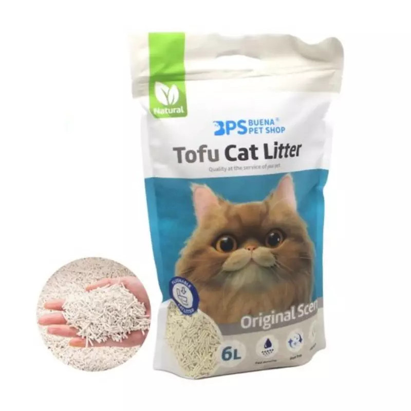 Arena Aglomerante para Gatos Arena de Tofu para Gatos sin Polvo, 6L