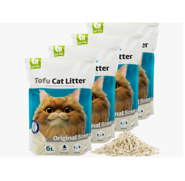 Arena Aglomerante para Gatos Arena de Tofu para Gatos sin Polvo, 6L