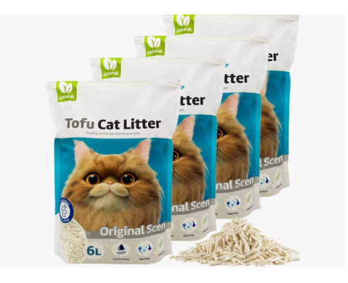 Arena Aglomerante para Gatos Arena de Tofu para Gatos sin Polvo, 6L