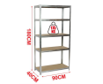 Estantería Metálica Galvanizada 875kg 5 Baldas Medidas 180 x 90 x 40cm Garaje Oficina Despensa