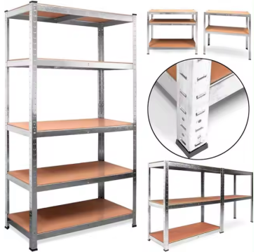 Estantería Metálica Galvanizada 875kg 5 Baldas Medidas 180 x 90 x 40cm Garaje Oficina Despensa