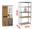 Estantería Metálica Galvanizada 875kg 5 Baldas Medidas 180 x 90 x 40cm Garaje Oficina Despensa