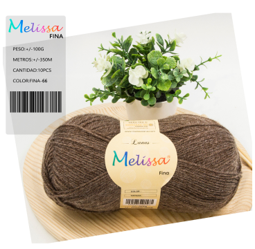 Lana Fina acrílico Marron 66