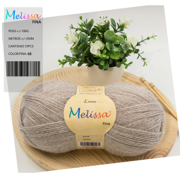 Lana Fina acrílico Marron 68