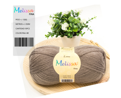 Lana Fina acrílico Marron 69