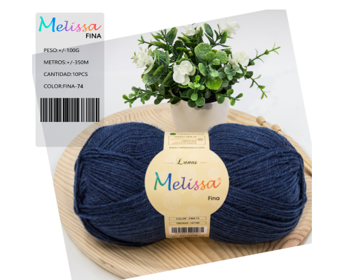 Lana Fina acrílico azul 74