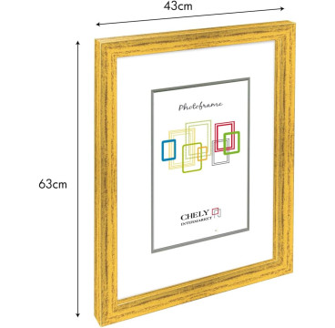 CHELY INTERMARKET | Marco de Fotos MOD-254 Hecho de Madera, (Dorado, 40x60cm)