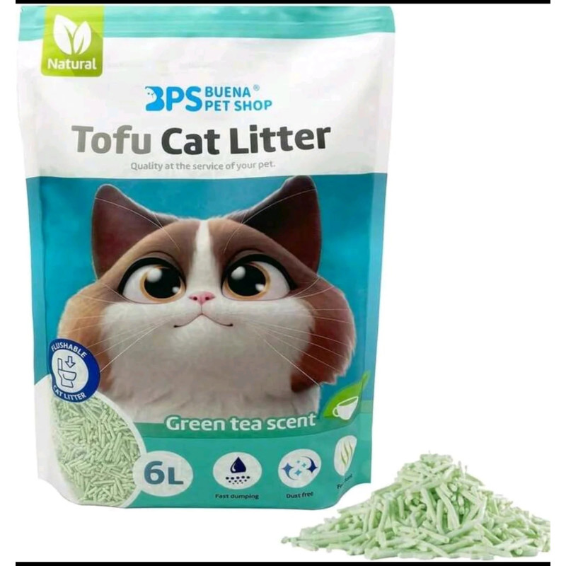 Arena Aglomerante para Gatos Arena de Tofu para Gatos sin Polvo 6 L