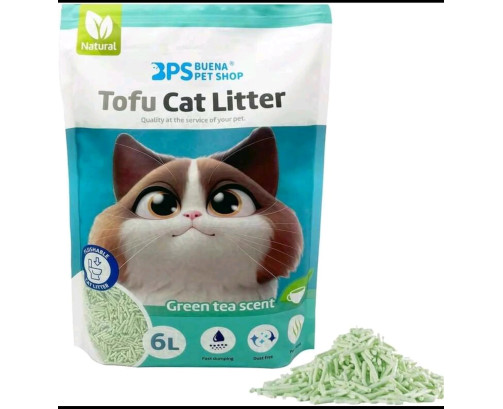 Arena Aglomerante para Gatos Arena de Tofu para Gatos sin Polvo 6 L