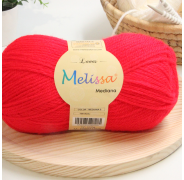 Lana Mediana acrílico Roja -8