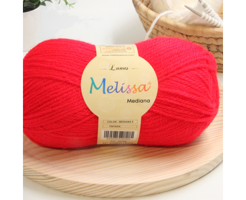 Lana Mediana acrílico Roja -8