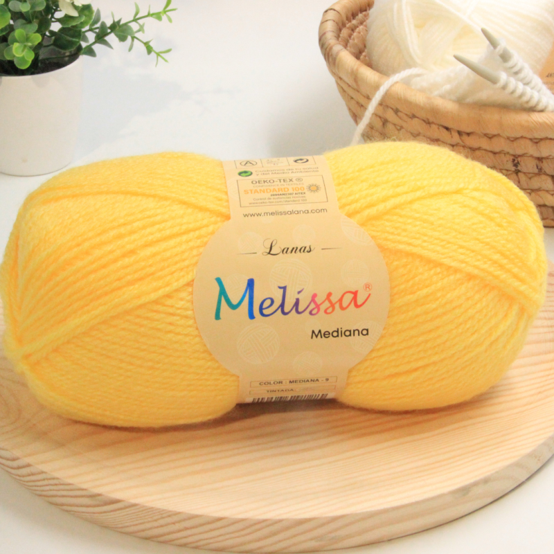 Lana Mediana acrílico-Amarillo-9 Lana Mediana acrílico-Amarillo-9