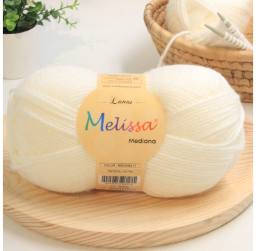 Lana Mediana acrílico Blanco-11