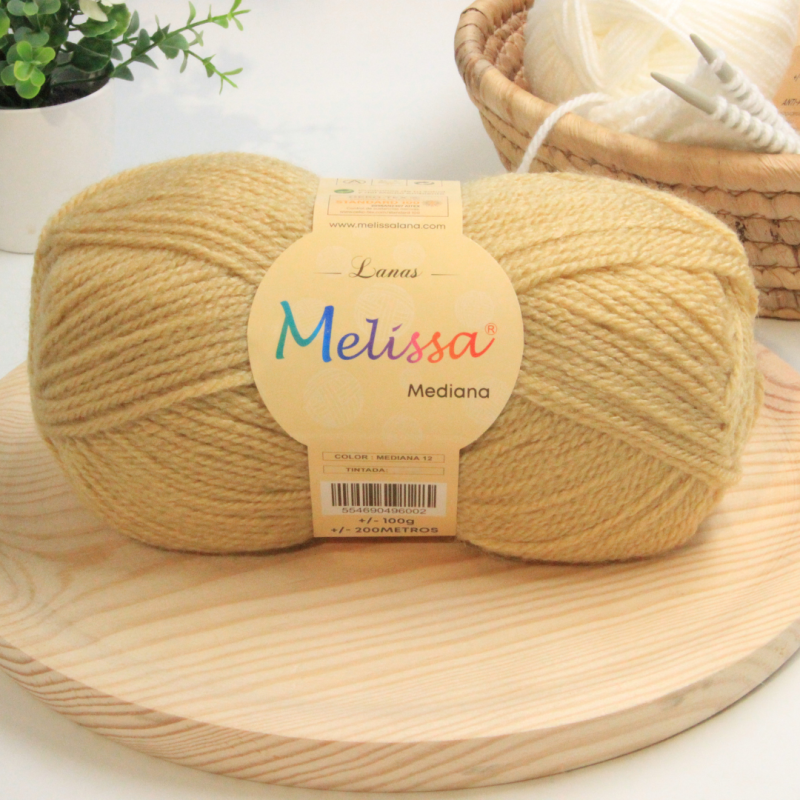 Lana Mediana acrílico Beige -12 Lana Mediana acrílico Beige -12