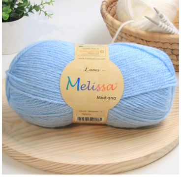 Lana Mediana acrílico Azul -15