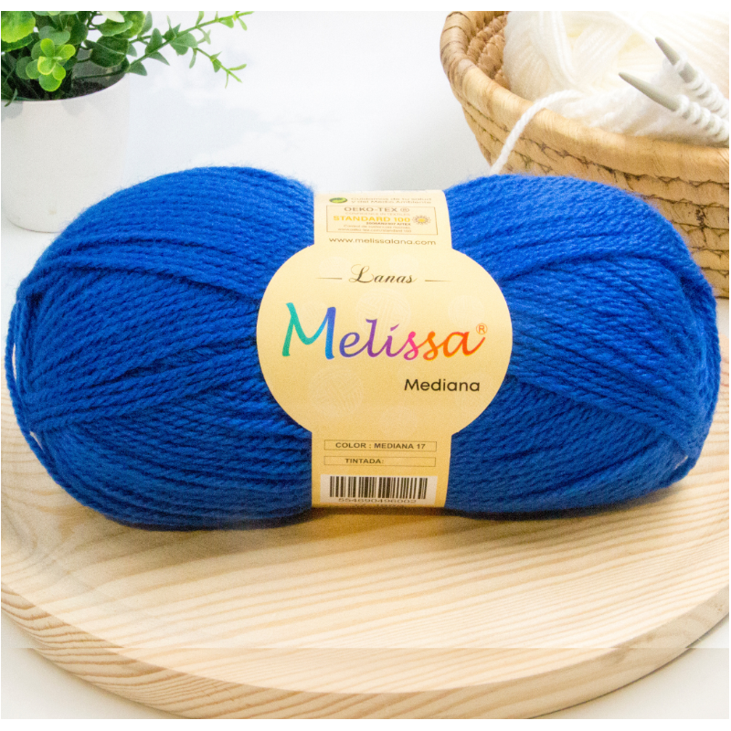 Lana Mediana acrílico Azul -17