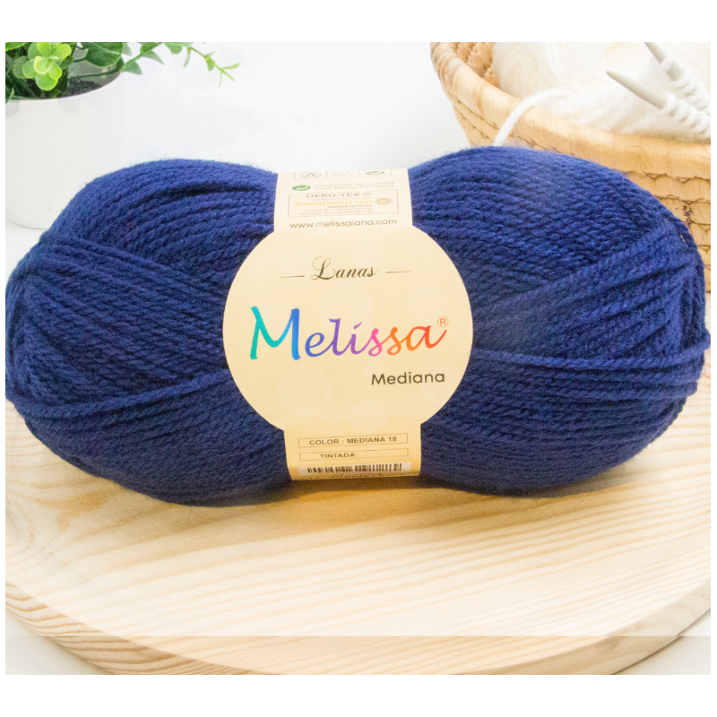 Lana Mediana acrílico Azul -18